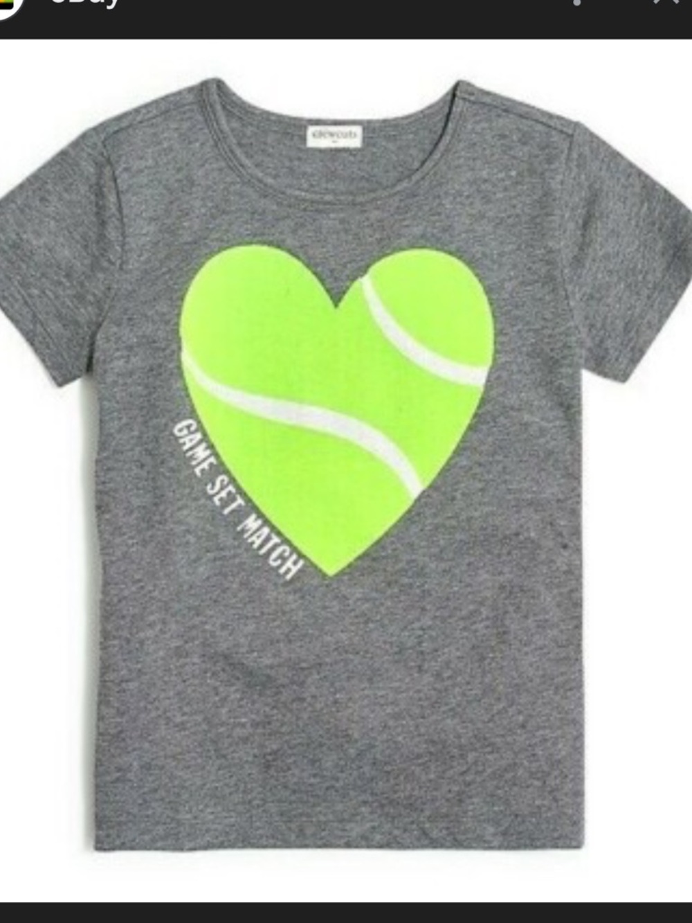 Crewcuts Game, Set, Match graphic tee pale grey